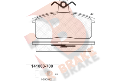 Комплект тормозных колодок, дисковый тормоз R BRAKE RB1003-700 для SUZUKI SAMURAI