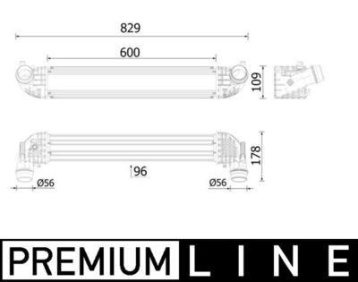 Intercooler, inlaatluchtkoeler - CI611000P - MAHLE