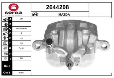 EAI 2644208 Тормозной суппорт  для MAZDA E (Мазда Е)