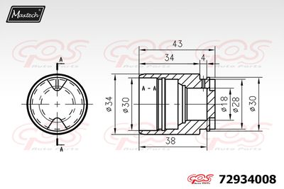 Поршень, корпус скобы тормоза MAXTECH 72934008 для KIA PICANTO