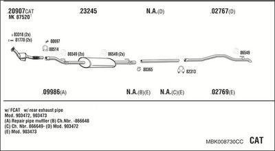 ABGASANLAGE WALKER MBK008730CC