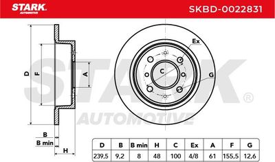 спирачен диск STARK SKBD-0022831