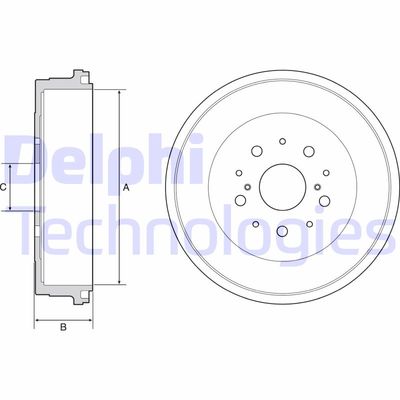 Тормозной барабан DELPHI BF545 для TOYOTA HILUX