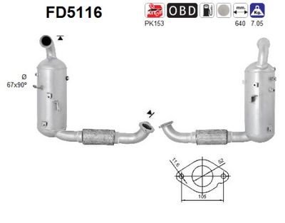 FILTRU FUNINGINE/PARTICULE SIST.DE ESAPAMENT AS FD5116