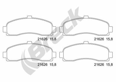 Bromsbeläggssats, skivbroms BRECK 21626 00 702 00