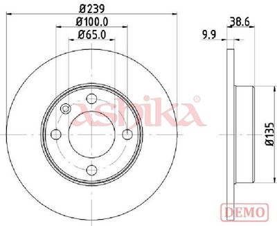 спирачен диск ASHIKA 60-00-0937C