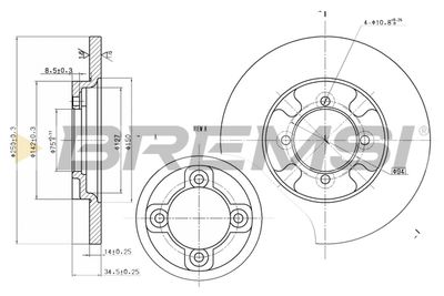 BREMSI CD6531S Тормозные диски  для MAZDA 626 II Hatchback (GC) 2.0