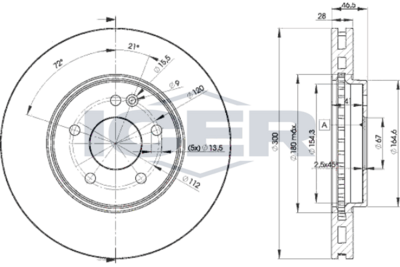 спирачен диск ICER 78BD1212-2