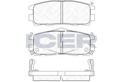 Комплект тормозных колодок, дисковый тормоз ICER 140991 для GREAT WALL WINGLE