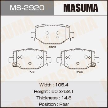 Комплект тормозных колодок MASUMA MS-2920 для INFINITI QX50