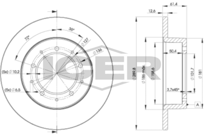 спирачен диск ICER 78BD0461-2