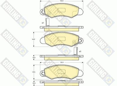 Комплект тормозных колодок, дисковый тормоз GIRLING 6132154 для SUZUKI SWIFT