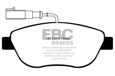 Комплект тормозных колодок, дисковый тормоз EBC Brakes DP21383/2 для LANCIA DELTA