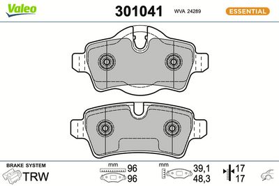 BREMSBELAGSATZ SCHEIBENBREMSE