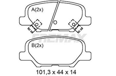 Jarrupalasarja (4kpl), levyjarru FREMAX FBP-2612