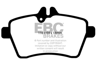 Комплект тормозных колодок, дисковый тормоз EBC Brakes DP1579 для MERCEDES-BENZ B-CLASS