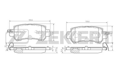 Комплект тормозных колодок, дисковый тормоз ZEKKERT BS-1246 для MAZDA CX-3