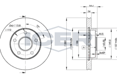 Тормозной диск ICER 78BD8109-2 для TVR 350