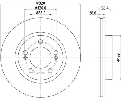 Тормозной диск HELLA 8DD 355 134-321 для SSANGYONG MUSSO