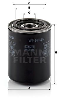Масляный фильтр MANN-FILTER WP 928/82 для NISSAN PATHFINDER