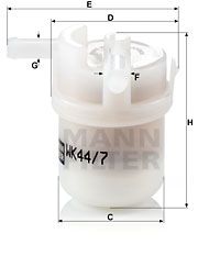 Топливный фильтр MANN-FILTER WK 44/7 для HONDA CIVIC