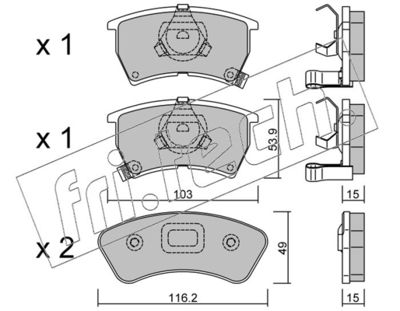 fri.tech. 395.0 Тормозные колодки и сигнализаторы  для MAZDA 323 III Hatchback (BF) 1.6 GT