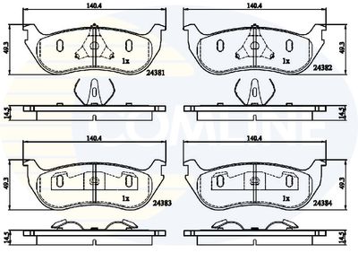 Комплект тормозных колодок, дисковый тормоз COMLINE CBP01751 для FORD USA WINDSTAR