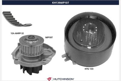 KH139WP107 HUTCHINSON Водяной насос + комплект зубчатого ремня