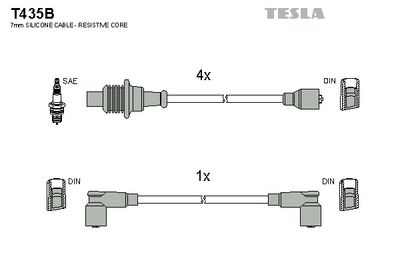 комплект запалителеи кабели TESLA T435B