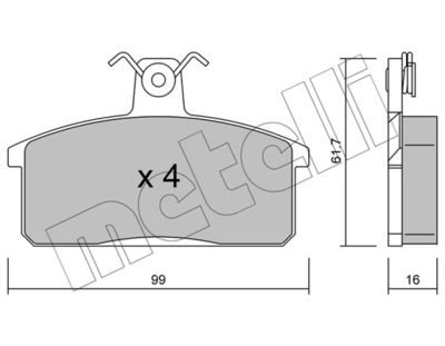 Комплект тормозных колодок, дисковый тормоз METELLI 22-0026-0 для LANCIA DELTA