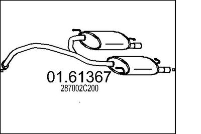 Глушитель выхлопных газов конечный MTS 01.61367 для HYUNDAI COUPE
