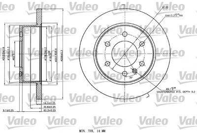 Тормозной диск VALEO 187142 для MERCEDES-BENZ SPRINTER