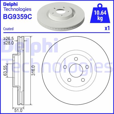 Bromsskiva DELPHI BG9359C