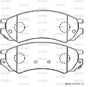 Комплект тормозных колодок, дисковый тормоз ADVICS SN853P для NISSAN VANETTE