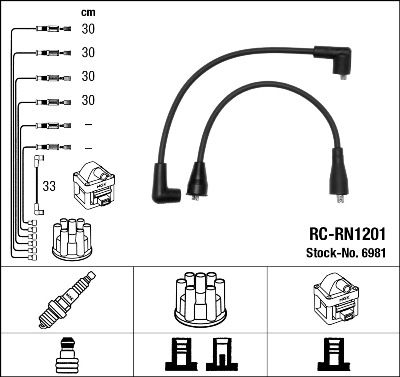 Комплект проводов зажигания NGK 6981 для RENAULT 16