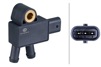 HELLA Sensor, exhaust pressure 6PP 358 392-071