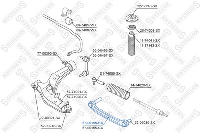 носач, окачване на колелата STELLOX 57-00156-SX