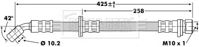 BORG & BECK BBH6743 Тормозной шланг  для HONDA ACCORD VI (CK, CG, CH, CF) 2.0 i (CG9)