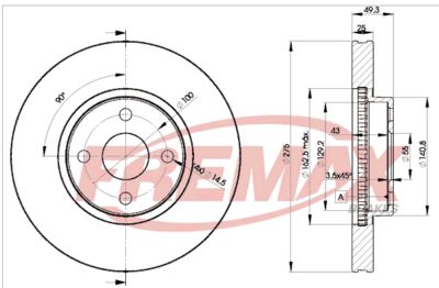 FREMAX BD-1320 Тормозные диски  для TOYOTA MATRIX (Тойота Матриx)