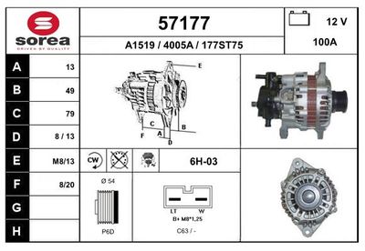 Генератор EAI 57177 для SUZUKI JIMNY