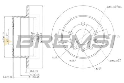 BREMSI CD6756S Тормозные диски  для SAAB 900 II купе 2.0 -16 Turbo