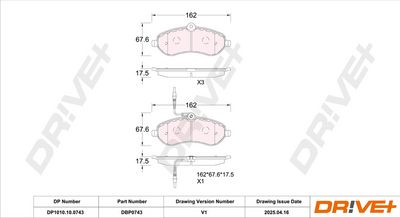 BREMSBELAGSATZ SCHEIBENBREMSE DR!VE+ DP1010100743 2