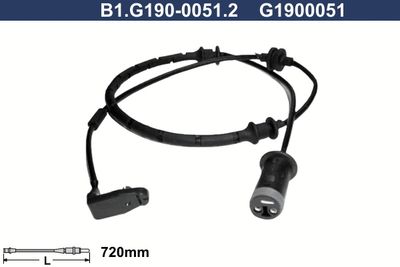 Сигнализатор, износ тормозных колодок GALFER B1.G190-0051.2 для SAAB 9-3