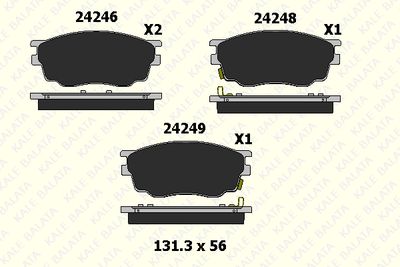 KALE 24246 170 05 Тормозные колодки и сигнализаторы  для MAZDA 6 Hatchback (GG) 1.8