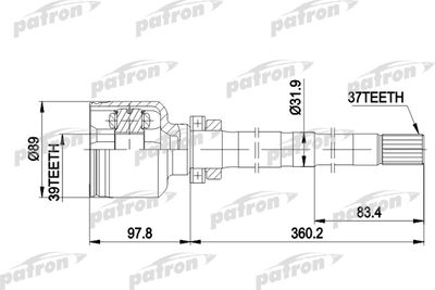 Шарнирный комплект, приводной вал PATRON PCV3013 для FIAT ULYSSE