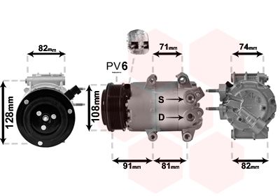 VAN WEZEL Compressor, airconditioning (1800K498)