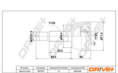 каре комплект, полуоска DR!VE+ DP2110.10.1231