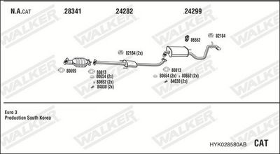 Изпускателна система WALKER HYK028580AB