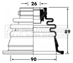 Bellow, drive shaft FIRST LINE FCB2848