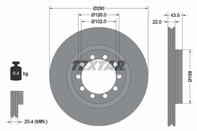 Тормозной диск TEXTAR 93117400 для RENAULT MASCOTT